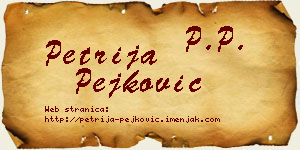 Petrija Pejković vizit kartica